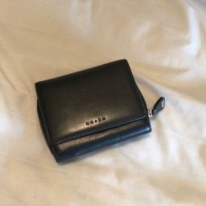 Black leather coach wallet
